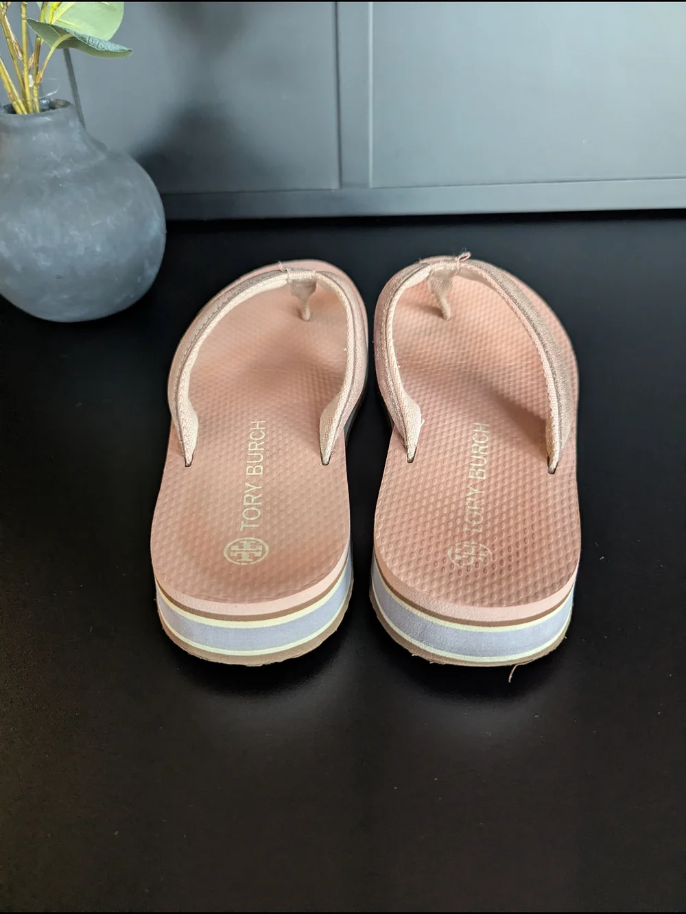 Tory Burch Blush Pink Platform Thong Sandals
